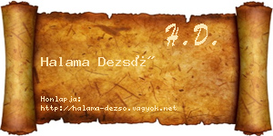 Halama Dezső névjegykártya